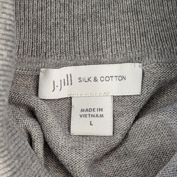 J. Jill Silk & Cotton Gray Long Sleeve Turtleneck - Picture 3 of 8